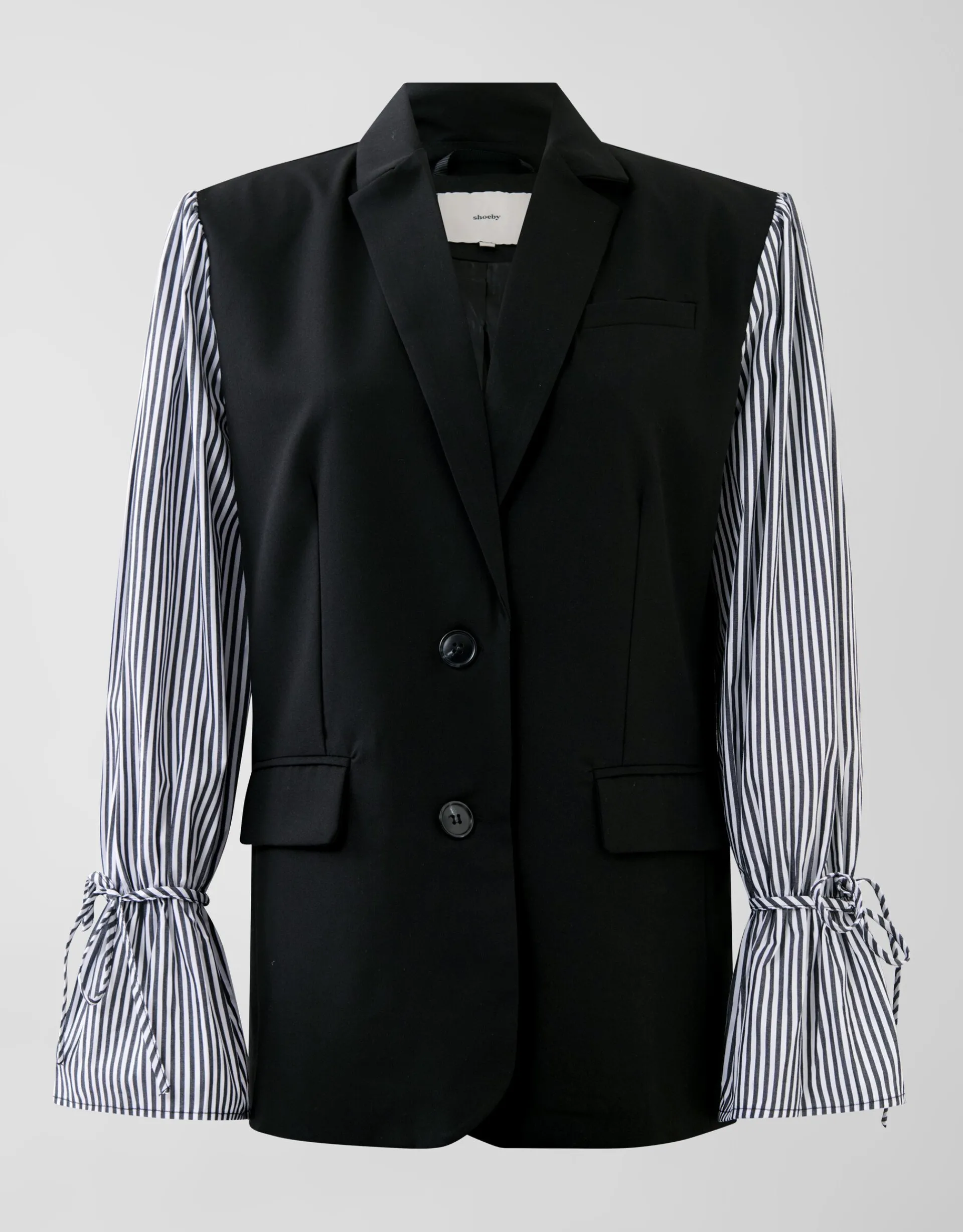 Shoeby Poplin Sleeve Blazer Zwart<DAMES Blazers