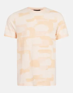 Shoeby Printed Camo T-shirt Oranje<Heren T-Shirts En Polo's