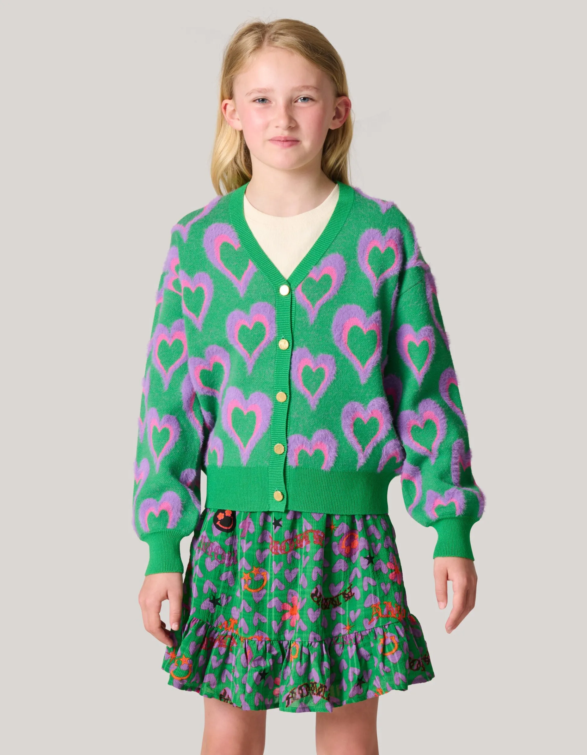 Shoeby Printed Cardigan Groen< Gebreide Truien