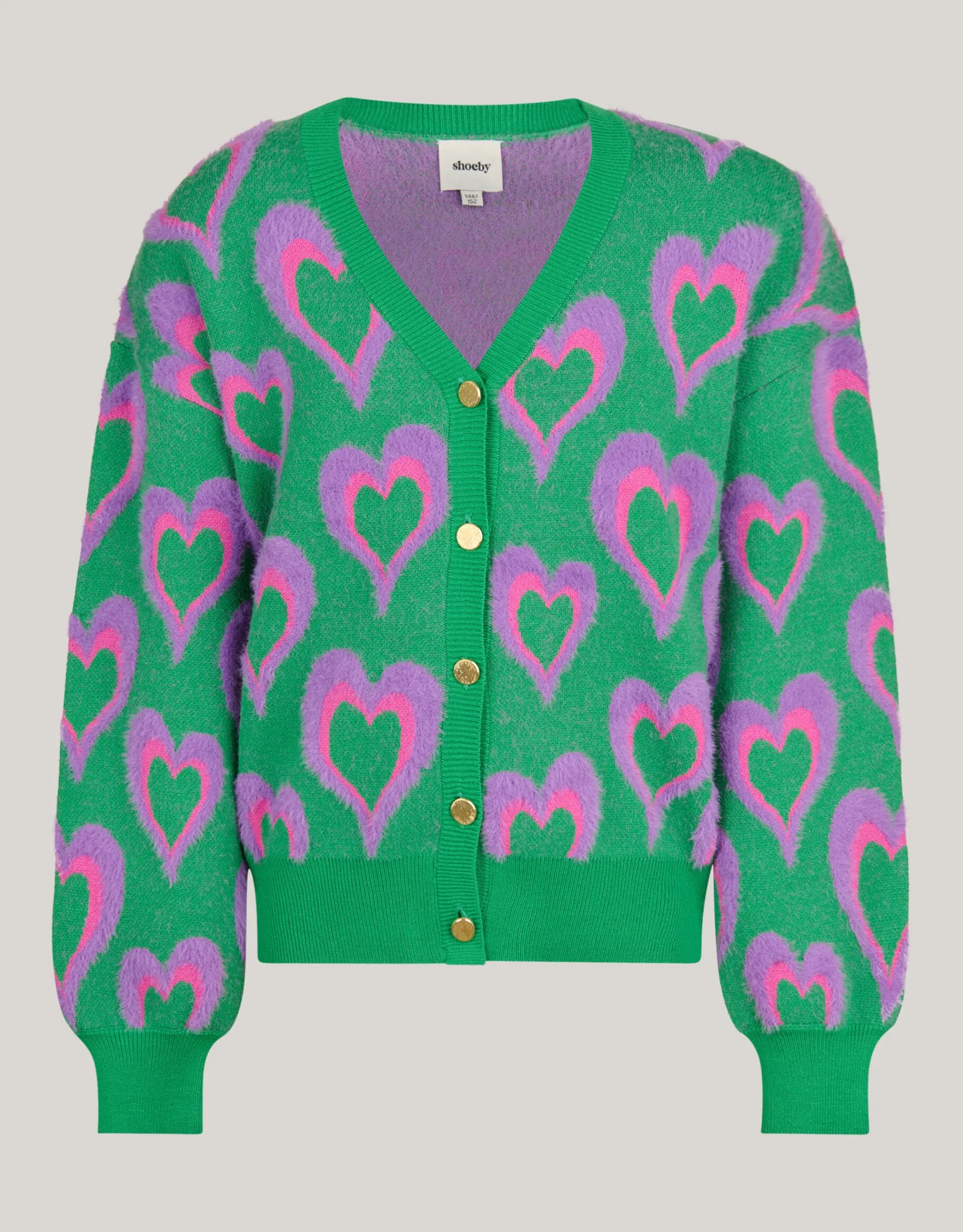 Shoeby Printed Cardigan Groen< Gebreide Truien
