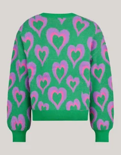 Shoeby Printed Cardigan Groen< Gebreide Truien