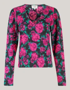 Shoeby Printed Crinkle Top Zwart<DAMES Tops