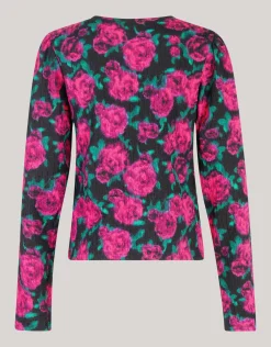Shoeby Printed Crinkle Top Zwart<DAMES Tops