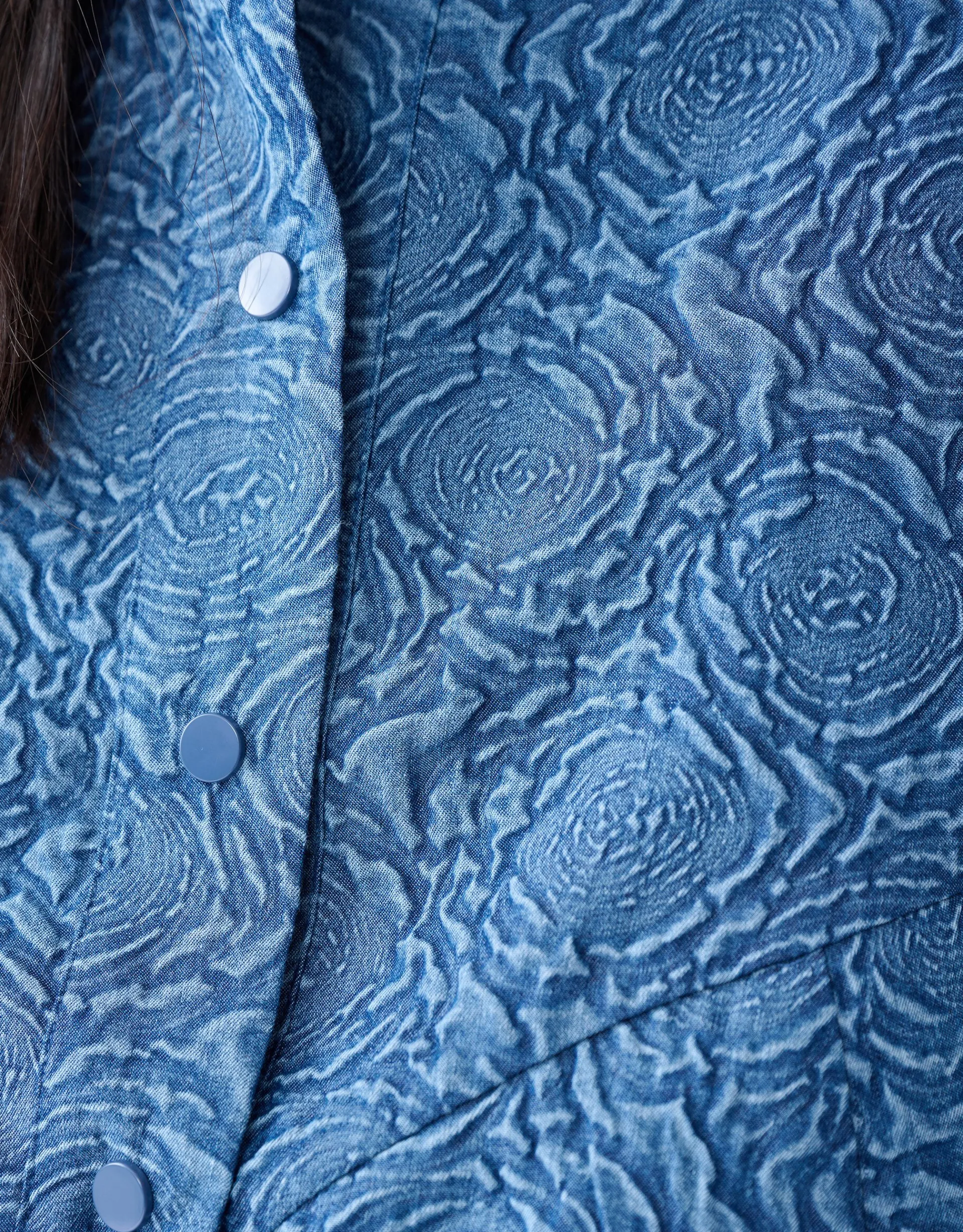 Shoeby Printed Denim Bomber Donkerblauw<DAMES Jacks