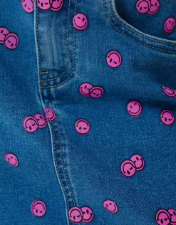 Shoeby Printed Denim Mini Rok Blauw< Rokken
