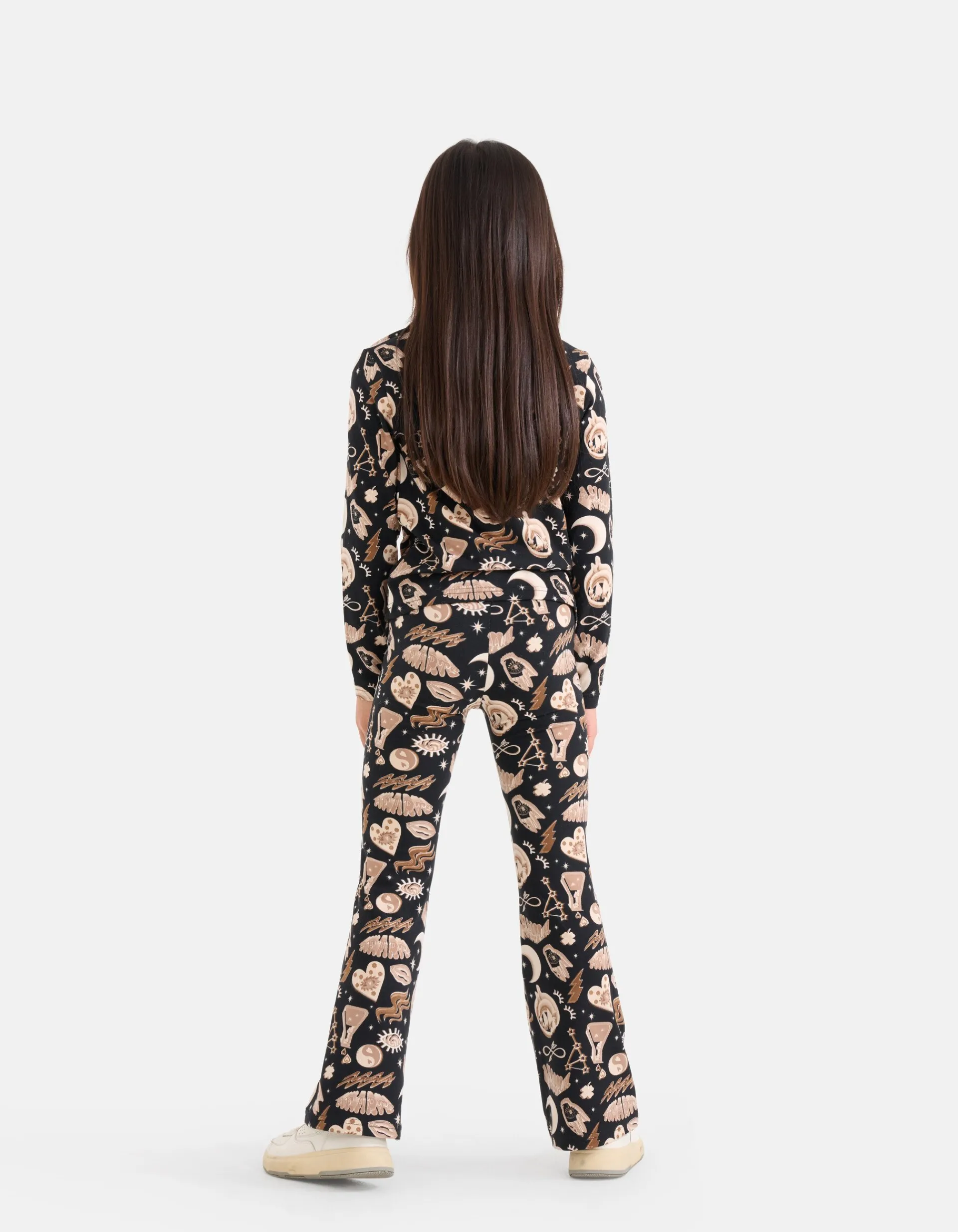Shoeby Printed Flared Broek Bruin< Broeken