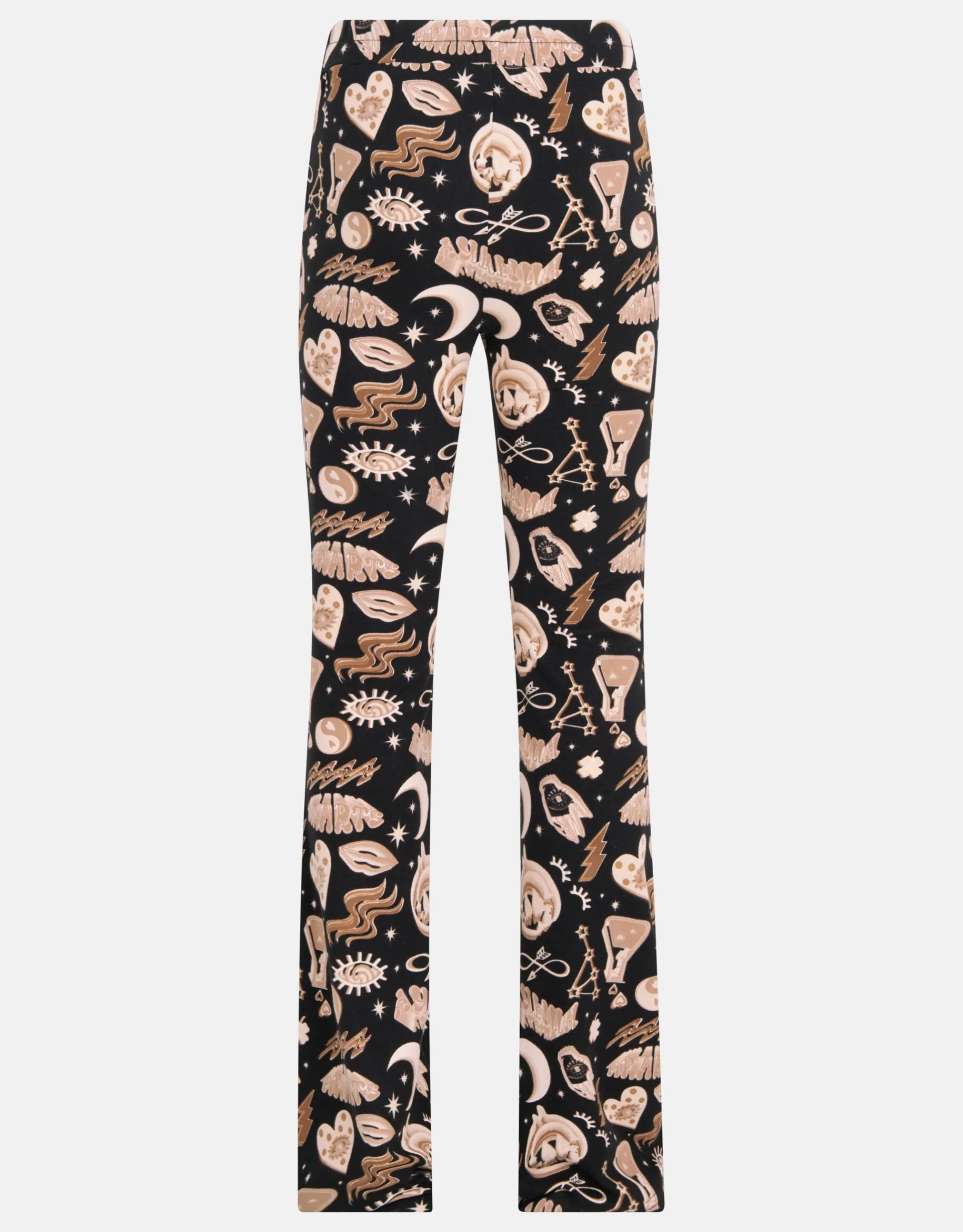 Shoeby Printed Flared Broek Bruin< Broeken