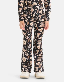 Shoeby Printed Flared Broek Bruin< Broeken