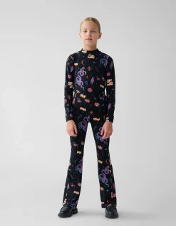 Shoeby Printed Flared Legging Zwart< Broeken
