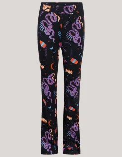 Shoeby Printed Flared Legging Zwart< Broeken