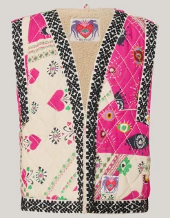 Shoeby Printed Gilet Roze By Lizzy< Gilets|Jassen