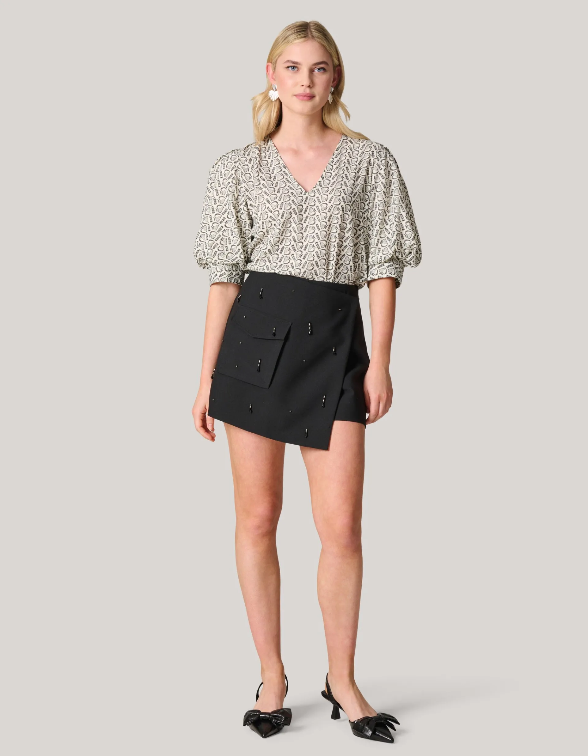 Shoeby Printed Heart Top Wit<DAMES Tops