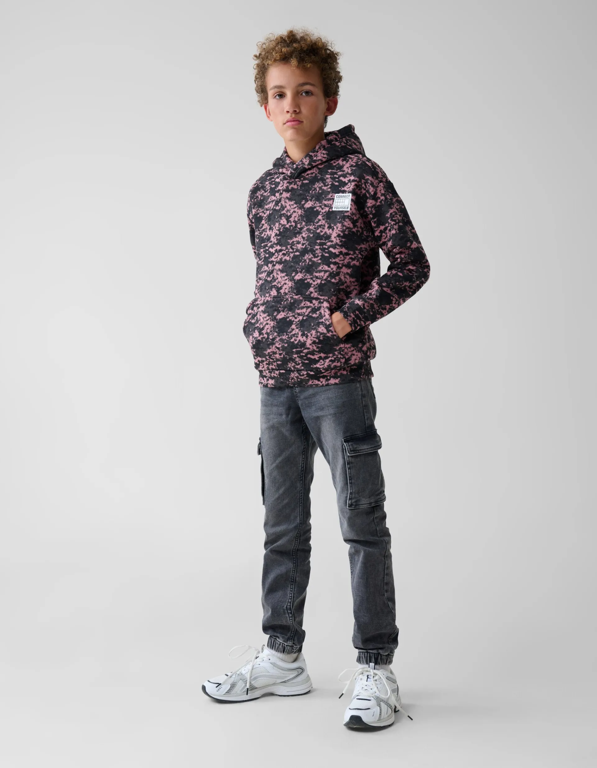 Shoeby Printed Hoodie Donkerroze< Gebreide Truien|Hoodies