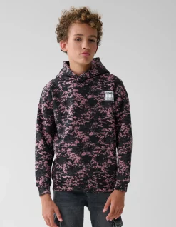 Shoeby Printed Hoodie Donkerroze< Gebreide Truien|Hoodies