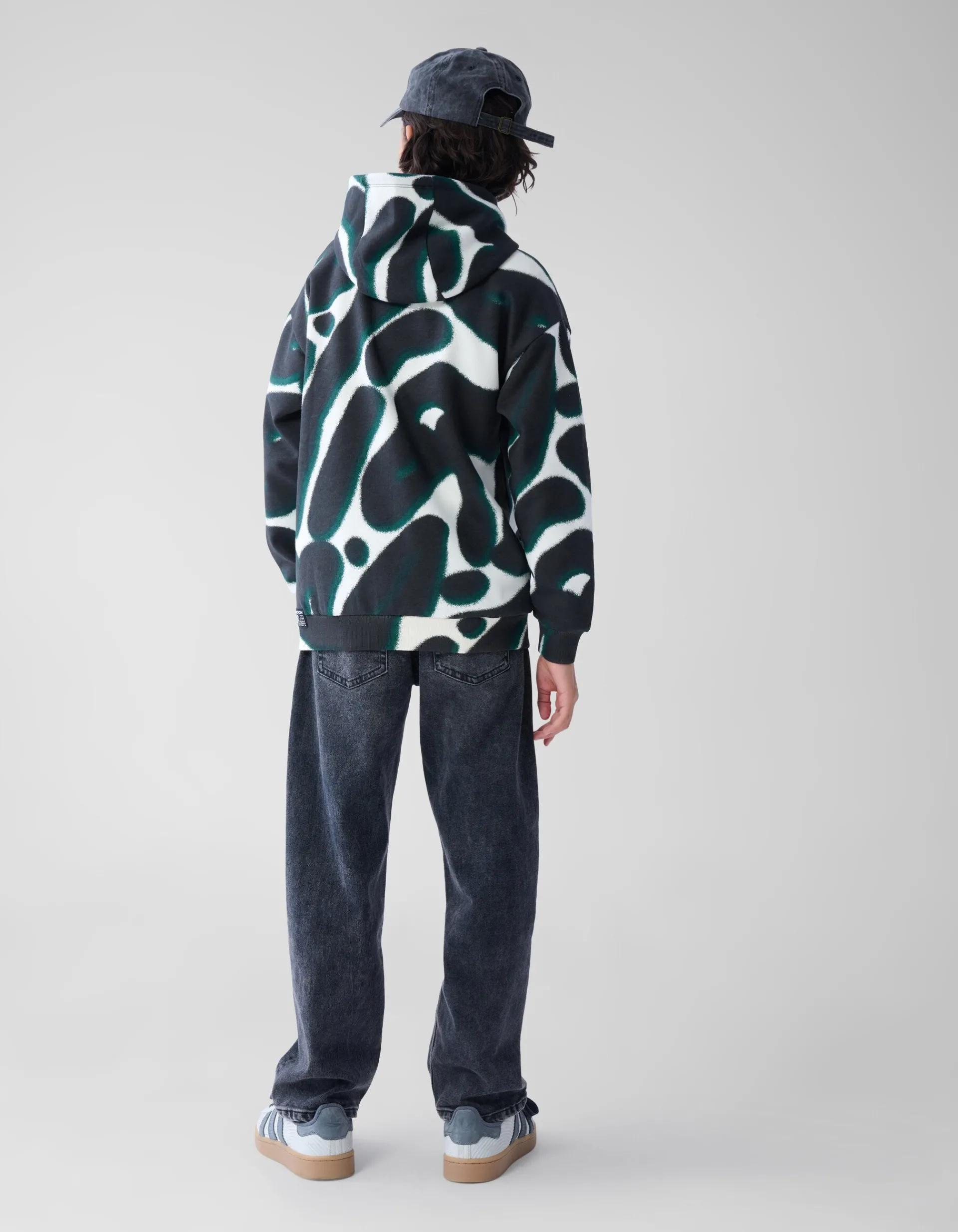 Shoeby Printed Hoodie Zwart< Gebreide Truien|Hoodies