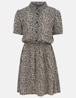 Shoeby Printed Jurk Zwart/Wit< Jurken
