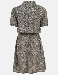 Shoeby Printed Jurk Zwart/Wit< Jurken
