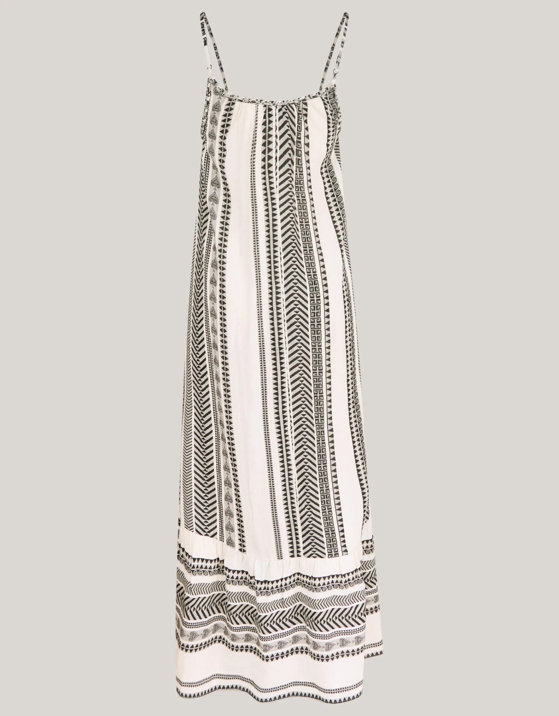 Shoeby Printed Maxi Jurk Gebroken Wit/Zwart<DAMES Jurken