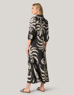 Shoeby Printed Maxi Jurk Zwart/Wit<DAMES Jurken
