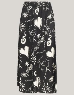 Shoeby Printed Maxi Rok Zwart<DAMES Rokken