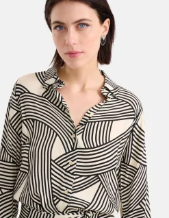 Shoeby Printed Midi Jurk Gebroken Wit<DAMES Jurken