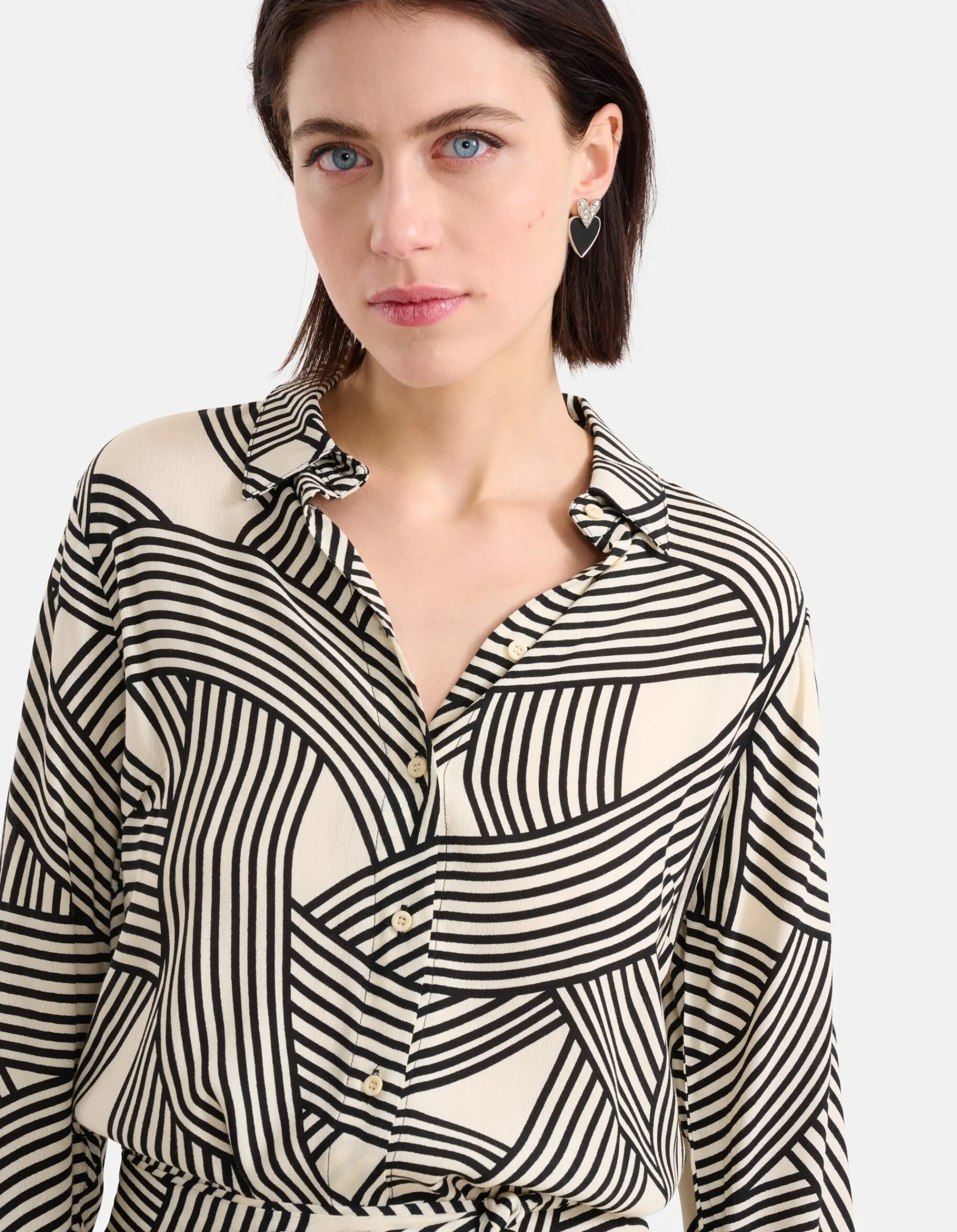 Shoeby Printed Midi Jurk Gebroken Wit<DAMES Jurken