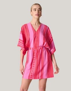 Shoeby Printed Mini Jurk Roze<DAMES Jurken