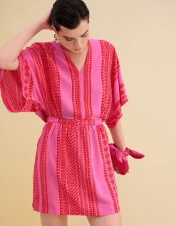 Shoeby Printed Mini Jurk Roze<DAMES Jurken
