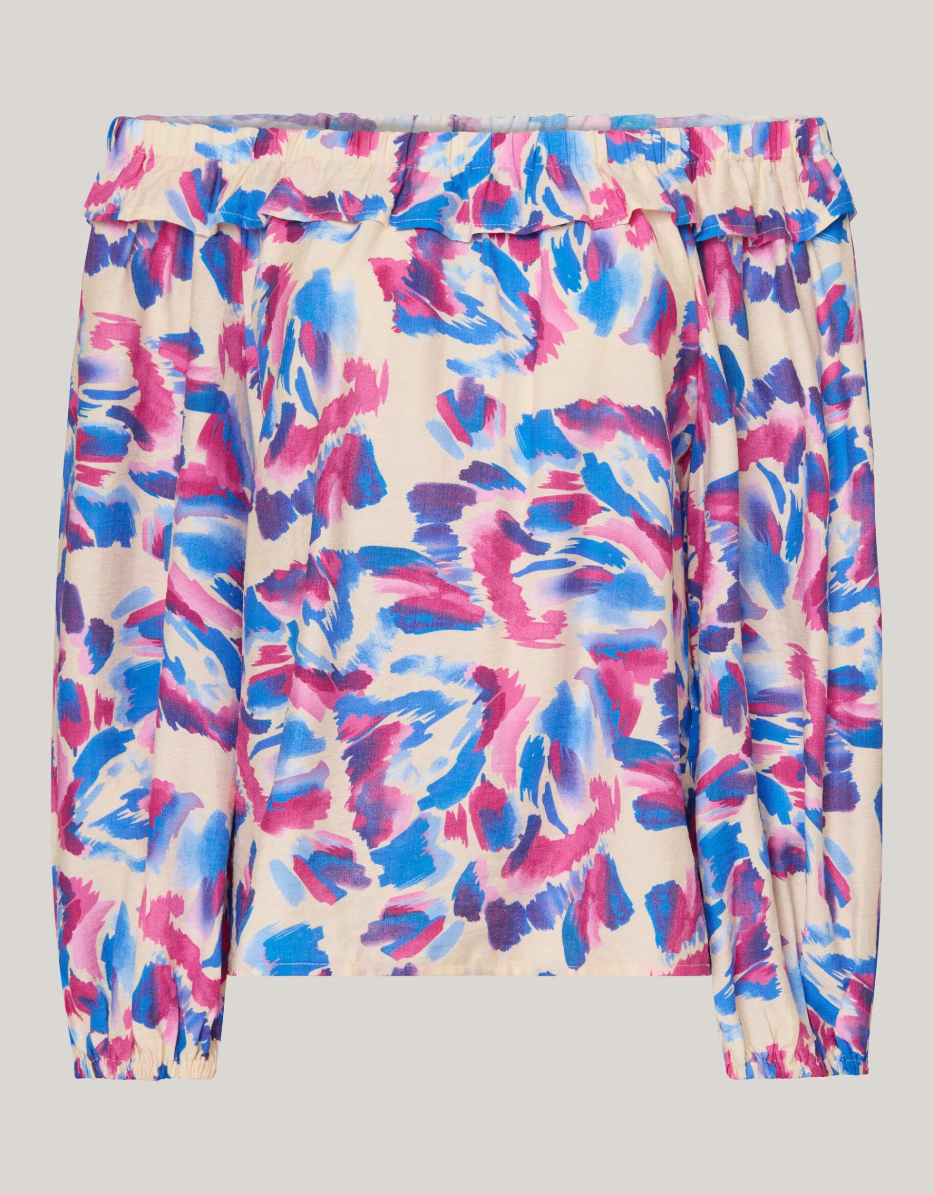 Shoeby Printed Off Shoulder Top Gebroken Wit<DAMES Blouses