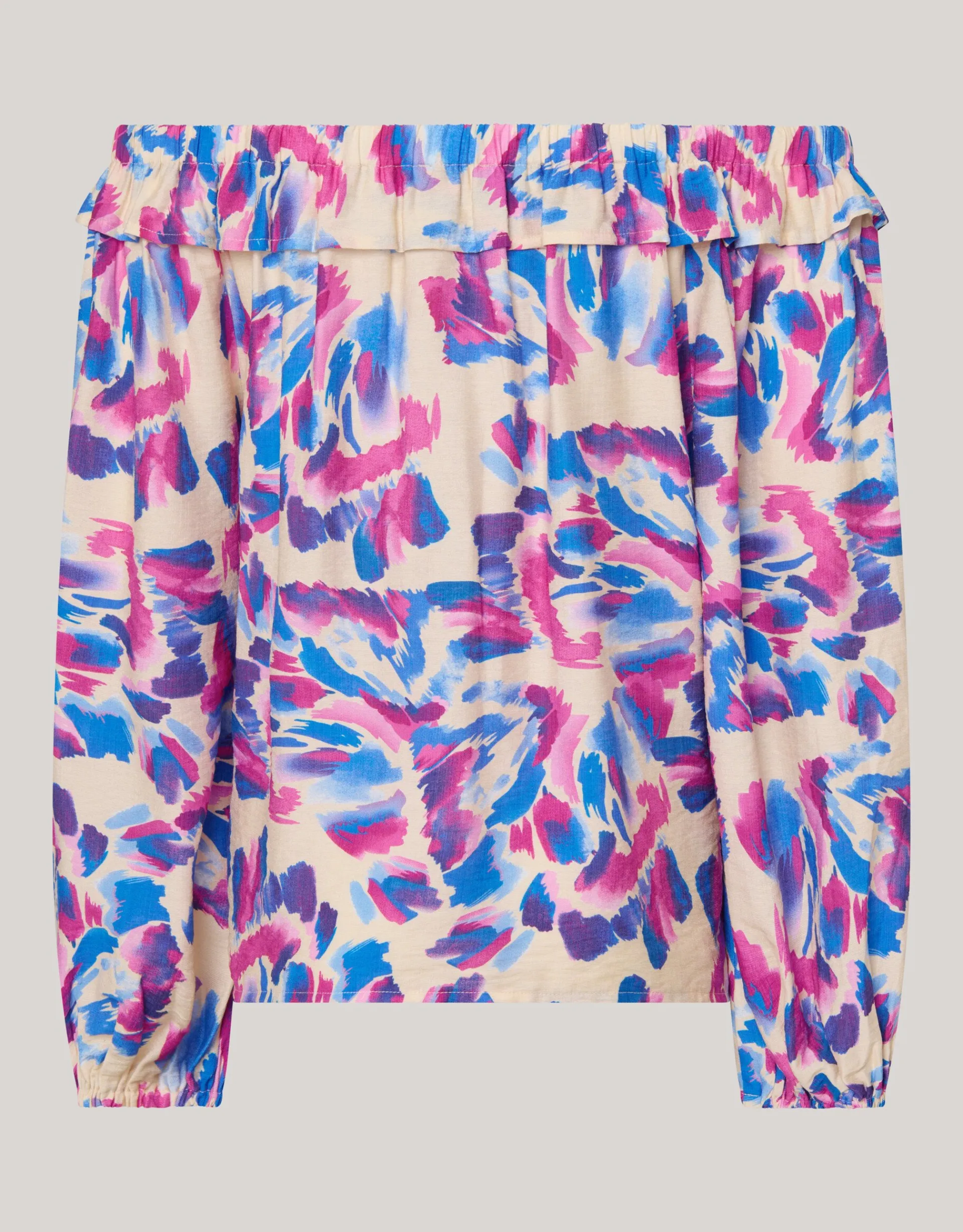 Shoeby Printed Off Shoulder Top Gebroken Wit<DAMES Blouses