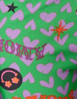 Shoeby Printed Rib Flared Legging Groen< Broeken