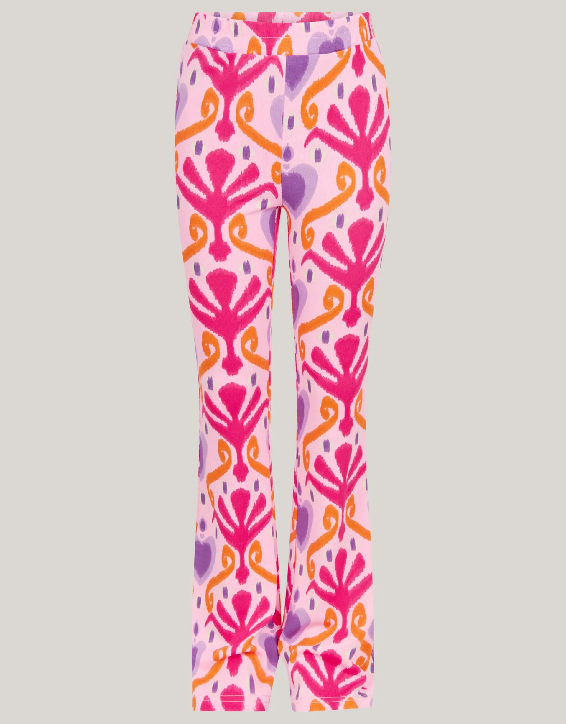 Shoeby Printed Rib Flared Legging Roze< Broeken