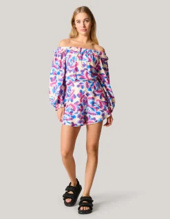 Shoeby Printed Short Gebroken Wit<DAMES Shorts