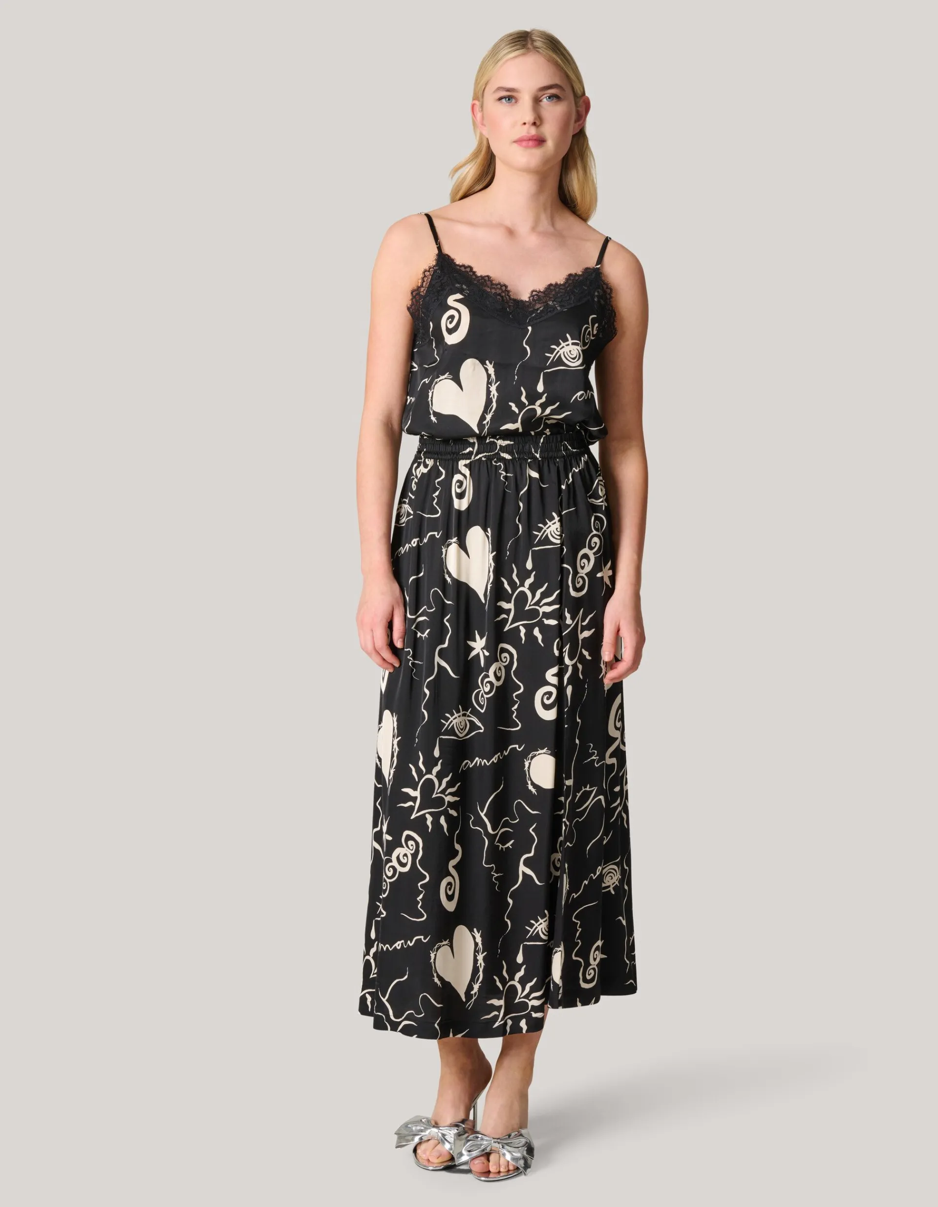 Shoeby Printed Singlet Zwart<DAMES Tops