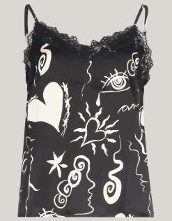 Shoeby Printed Singlet Zwart<DAMES Tops