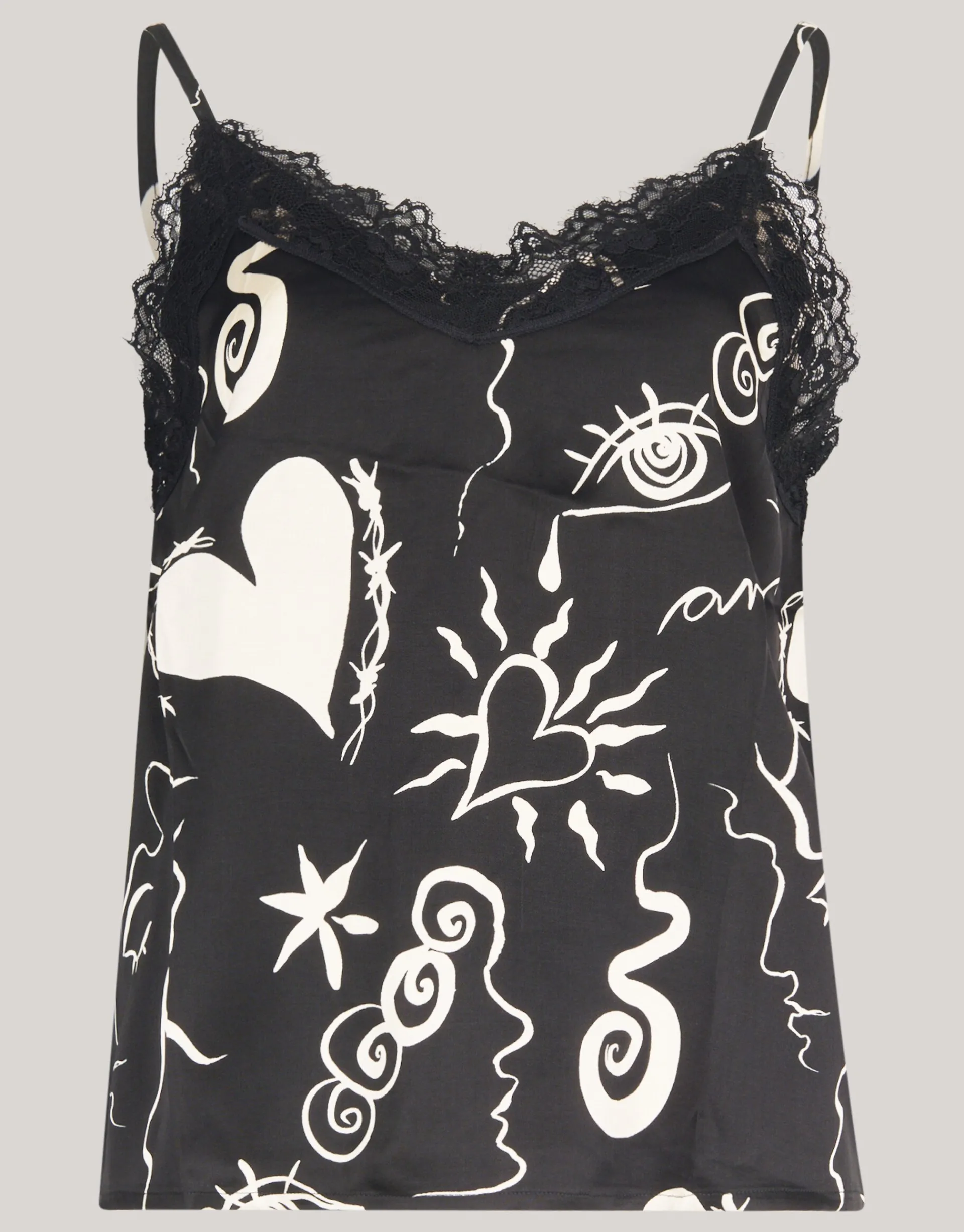 Shoeby Printed Singlet Zwart<DAMES Tops