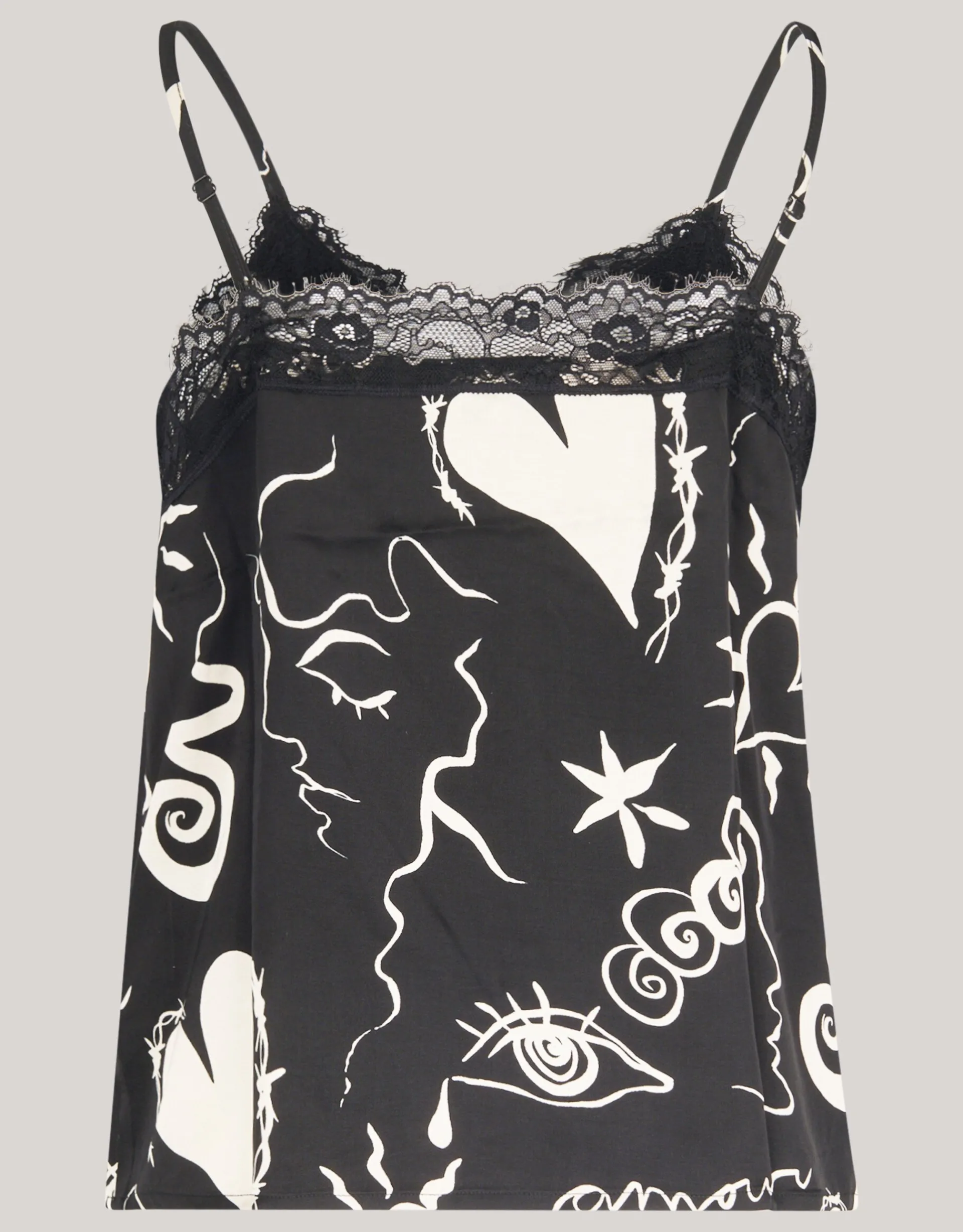 Shoeby Printed Singlet Zwart<DAMES Tops