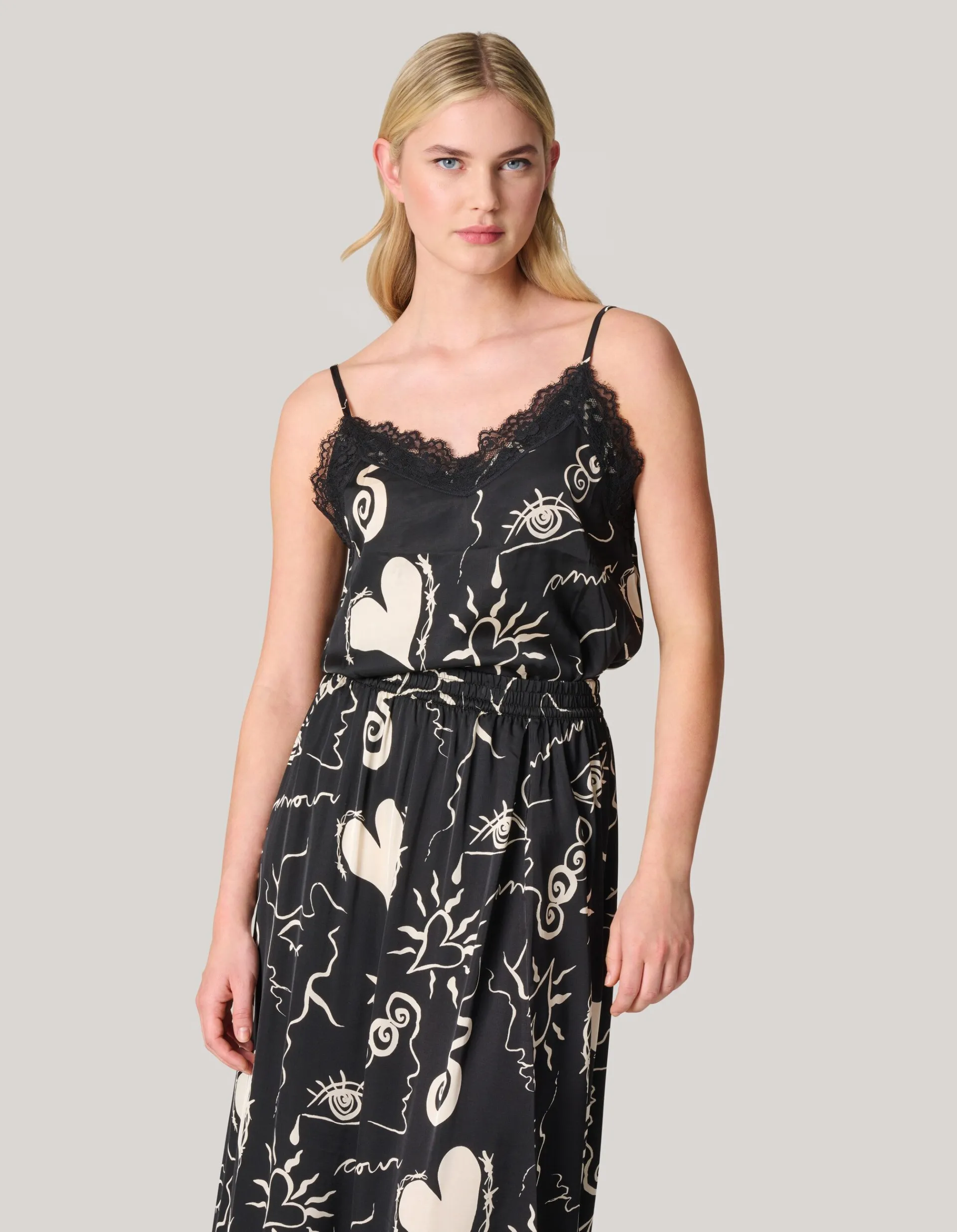 Shoeby Printed Singlet Zwart<DAMES Tops