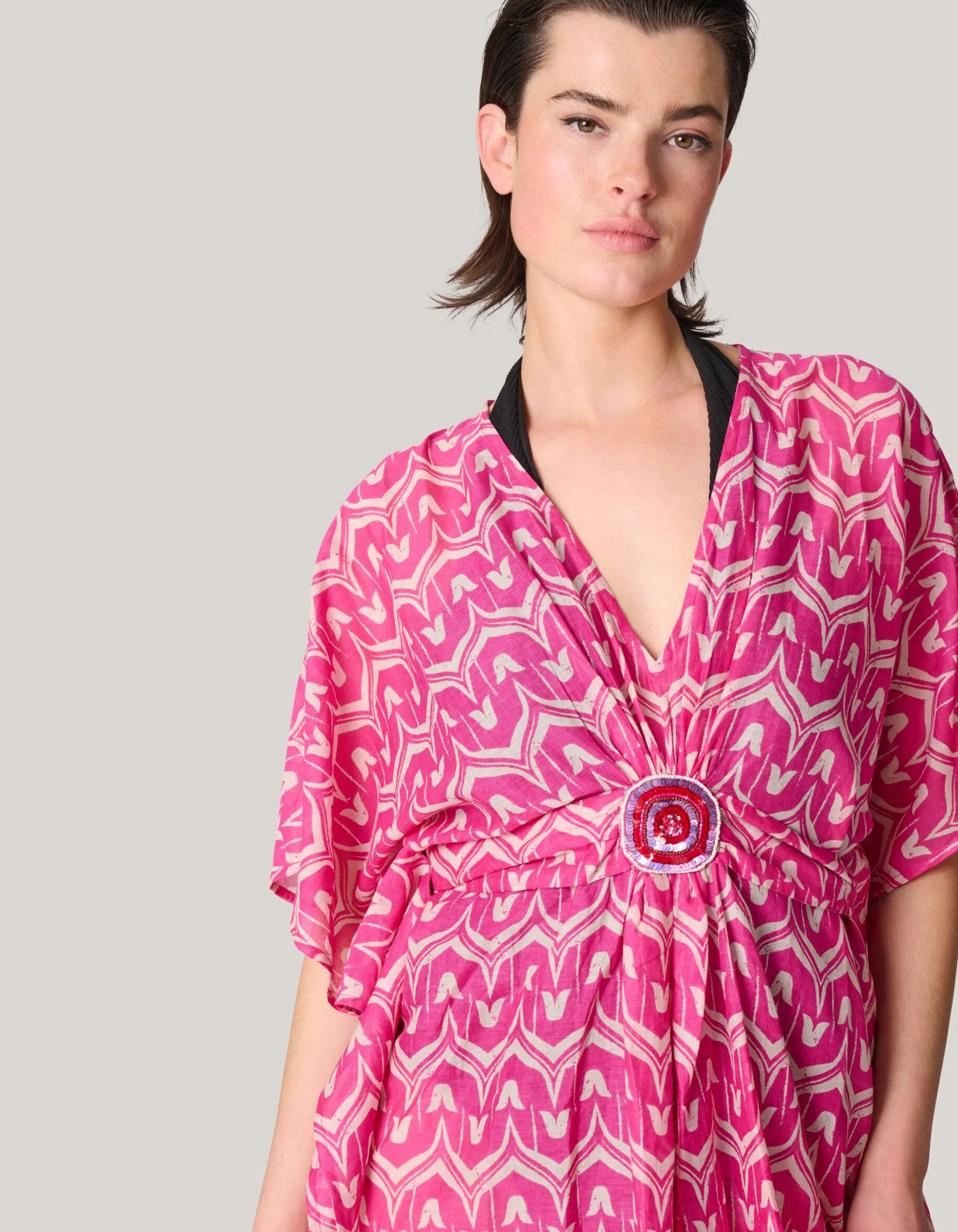 Shoeby Printed Strand Kaftan Roze<DAMES Jurken