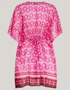Shoeby Printed Strand Kaftan Roze<DAMES Jurken