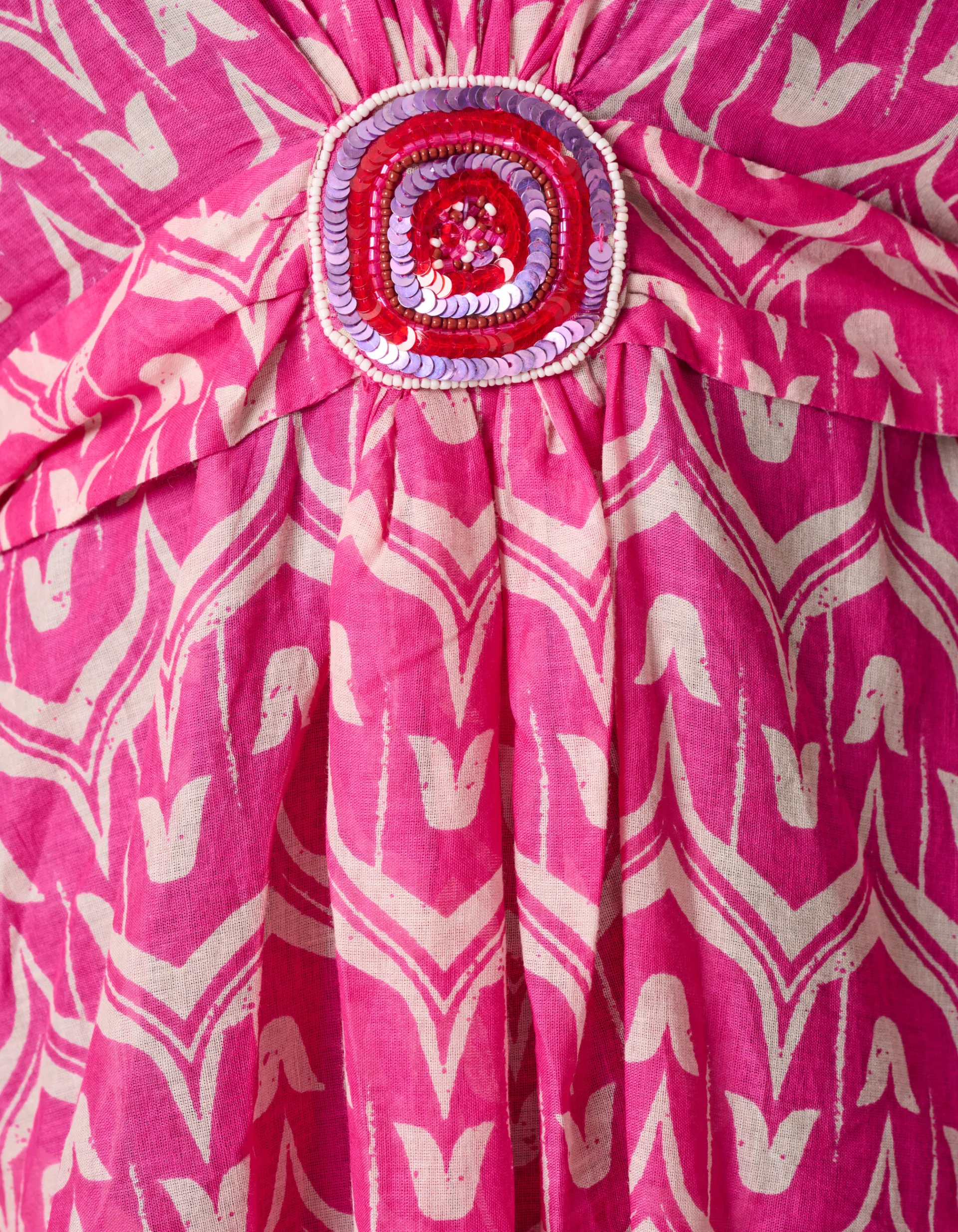 Shoeby Printed Strand Kaftan Roze<DAMES Jurken
