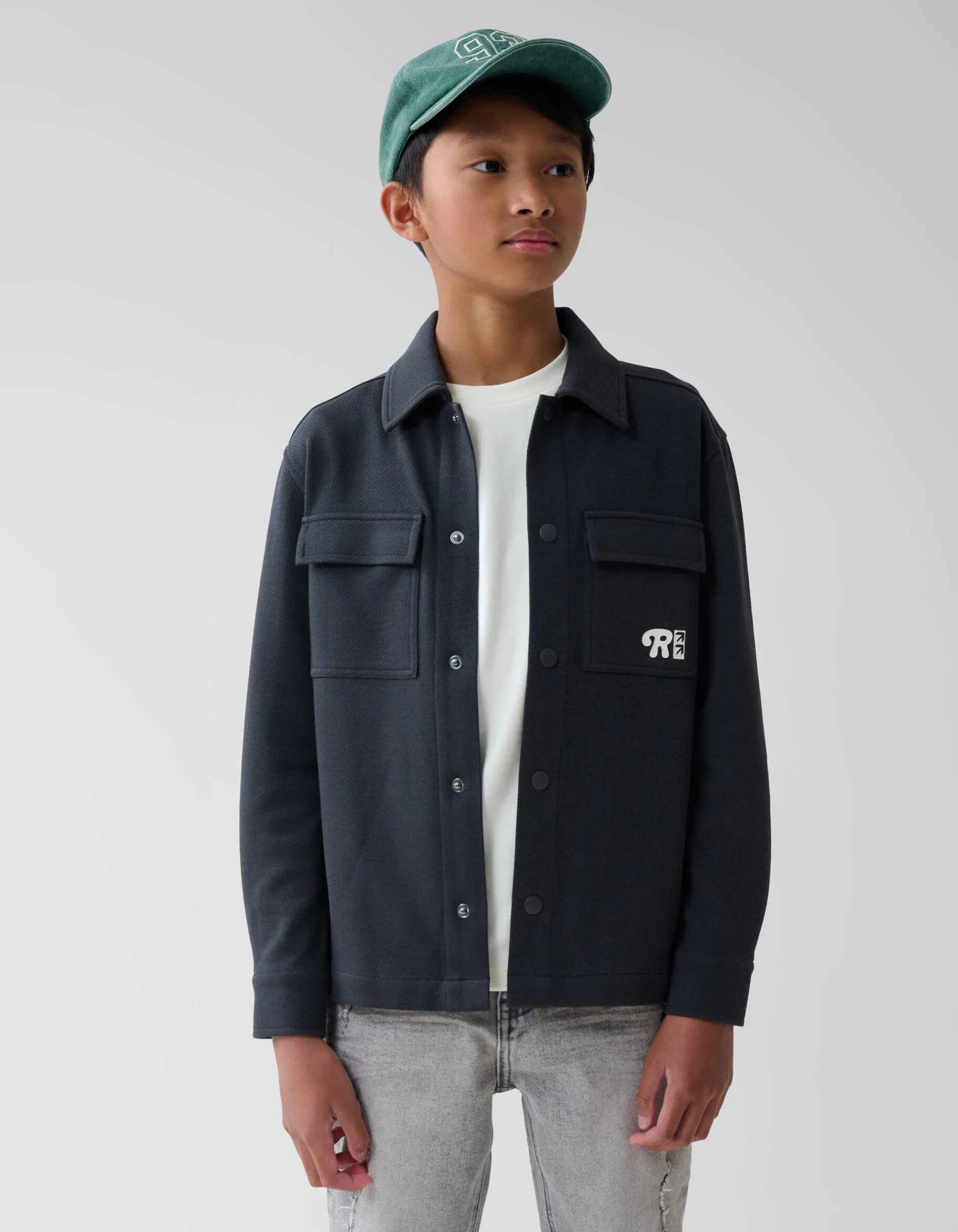 Shoeby Printed Structuur Overshirt Donkergrijs< Jacks