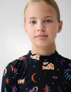 Shoeby Printed Top Zwart< Tops Lange Mouw