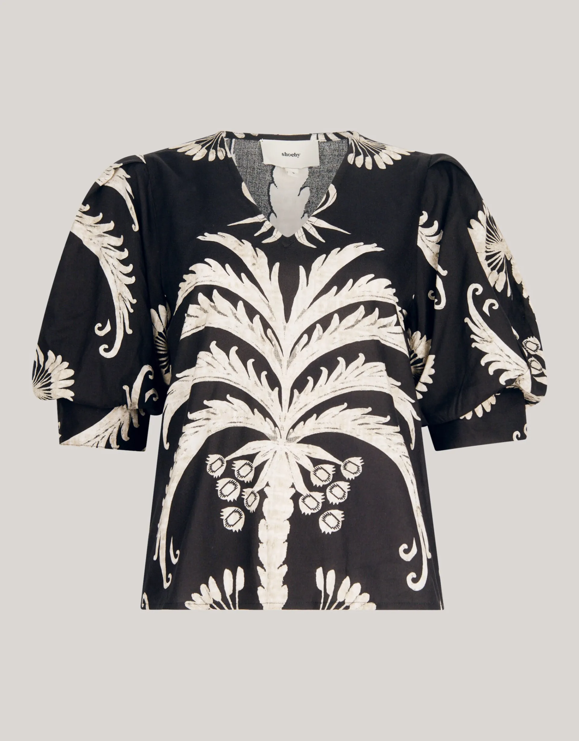 Shoeby Printed Top Zwart<DAMES Tops