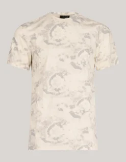 Shoeby Printed T-shirt Gebroken Wit<Heren T-Shirts En Polo's