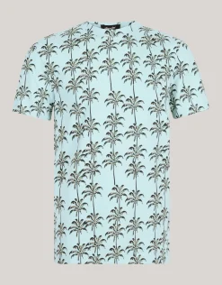 Shoeby Printed T-shirt Lichtblauw<Heren T-Shirts En Polo's
