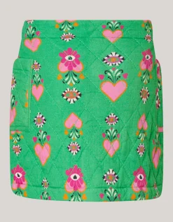 Shoeby Quilted Mini Rok Groen By Lizzy< Rokken