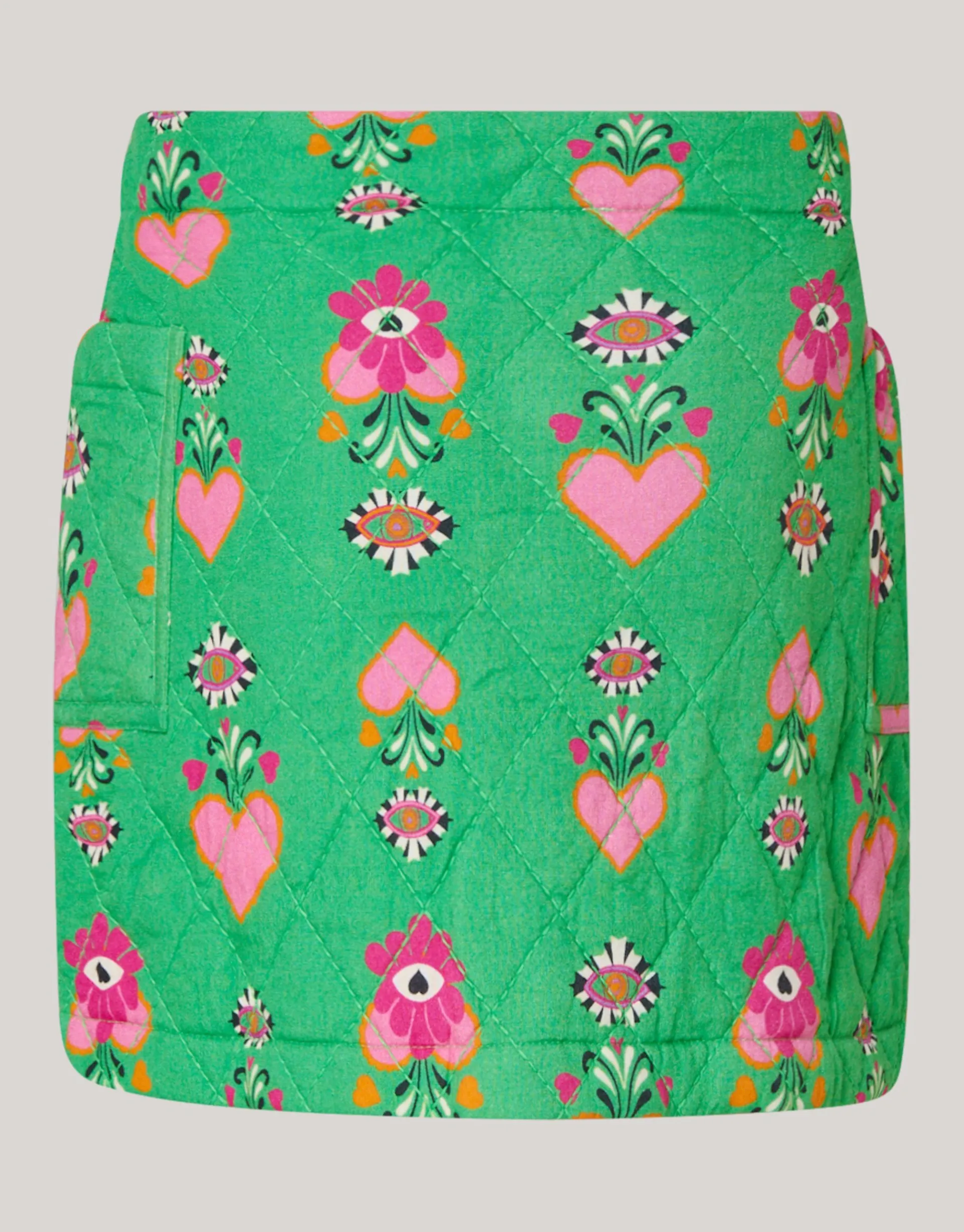 Shoeby Quilted Mini Rok Groen By Lizzy< Rokken