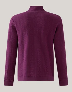 Shoeby Quilted Zipper Sweater Donkerrood<Heren Truien En Sweaters