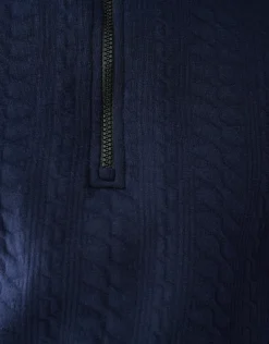 Shoeby Quilted Zipper Trui Donkerblauw<Heren Truien En Sweaters